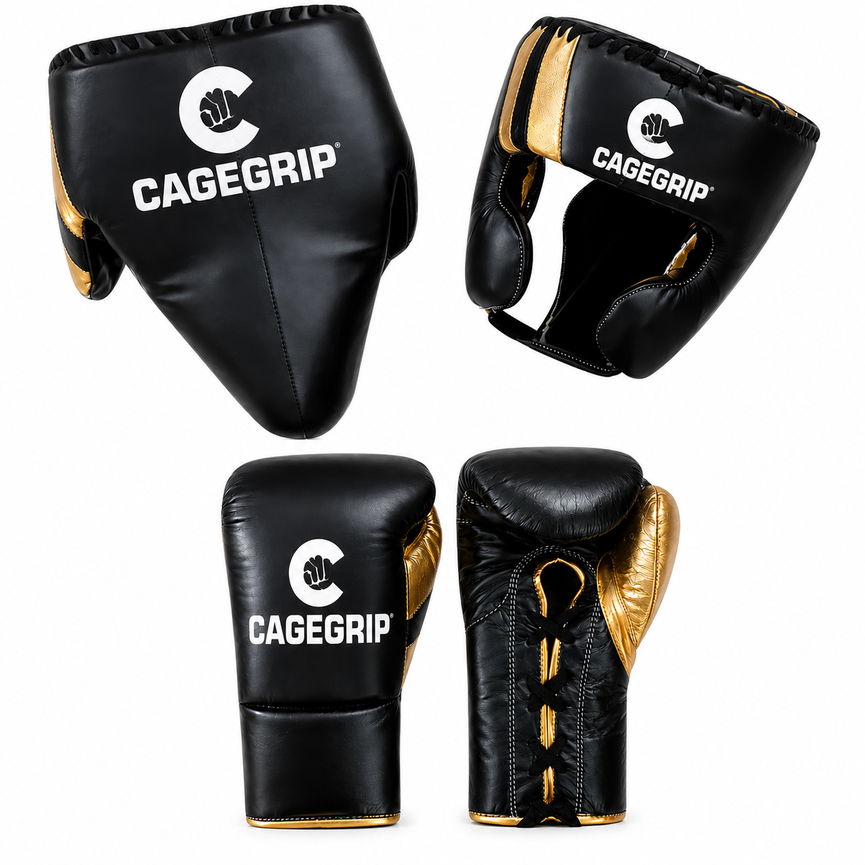 CageGrip Champion Boxing Set – Black & Gold