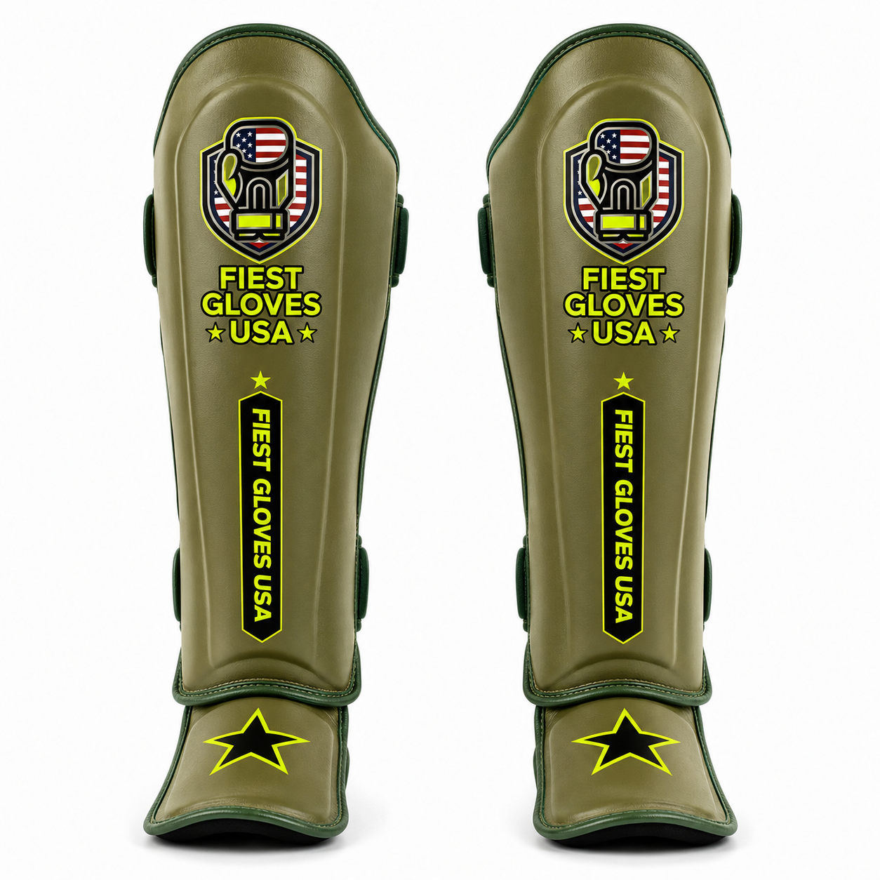 Fiest Gloves USA Elite Combat Shin Guards – Late Show Edition