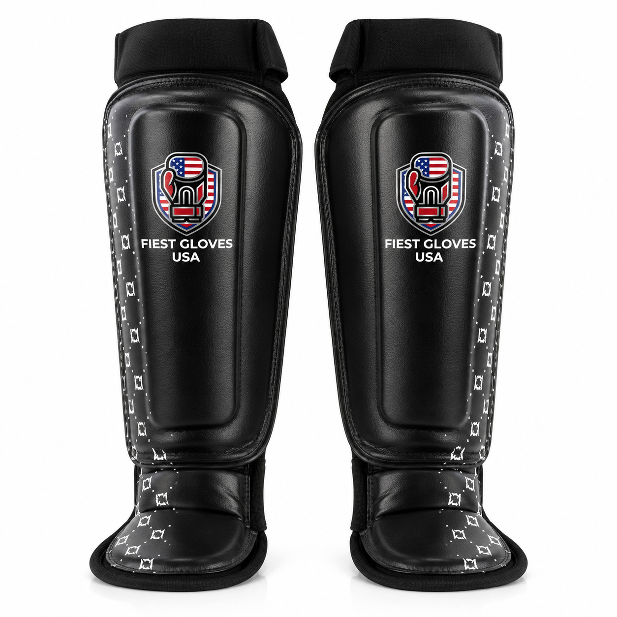 Fiest Gloves USA Elite MMA Style Shin Guards – Black