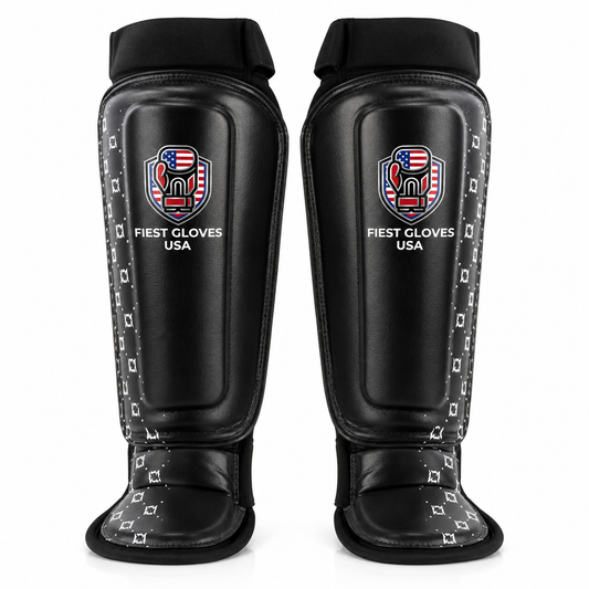 Fiest Gloves USA Elite MMA Style Shin Guards – Black