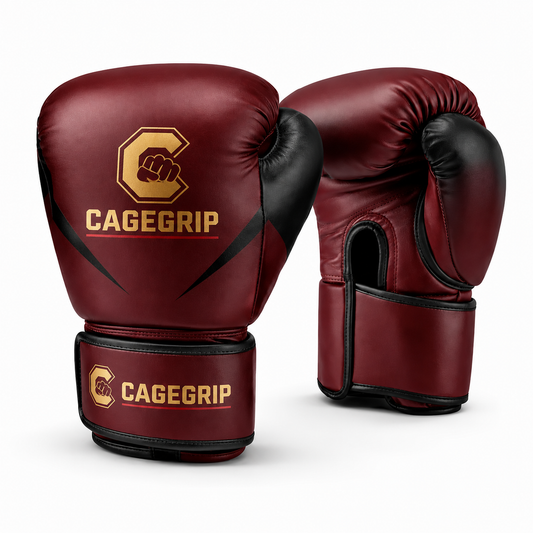 FightGlove Crimson Shadow Boxing Gloves – Deep Maroon Pro Style